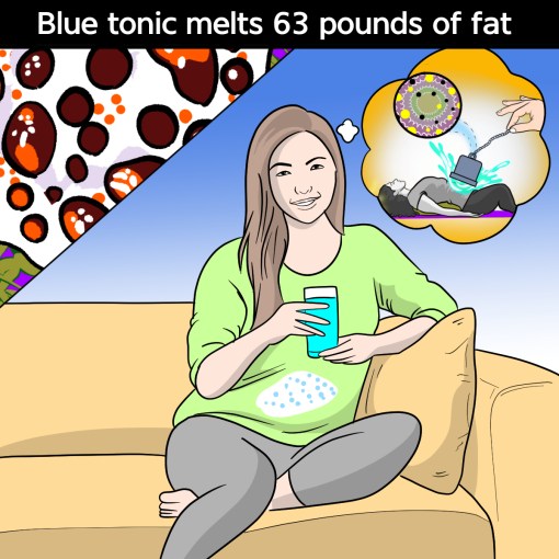 Blue tonic melts 63 pounds of fat